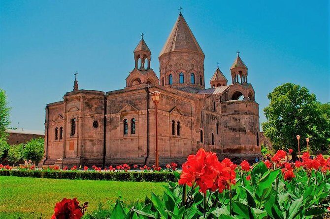 Private Half-day Echmiadzin Cathedral, Hripsime & Zvartnots Temple from Yerevan - Stop 1: Etchmiadzin Monastery and the Mother Cathedral exterior view